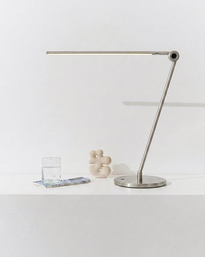 Glowmere Libra Minimalist LED Table Lamp in nickel