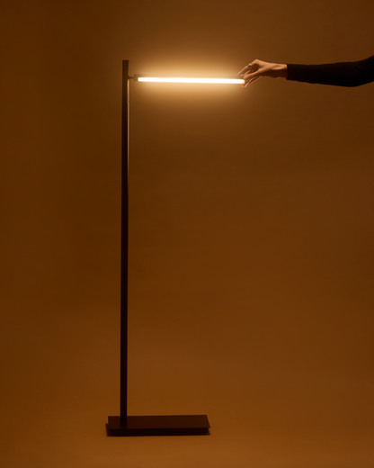 Glowmere Linden Pharmacy Style Pivoting Shade Floor Lamp overall view