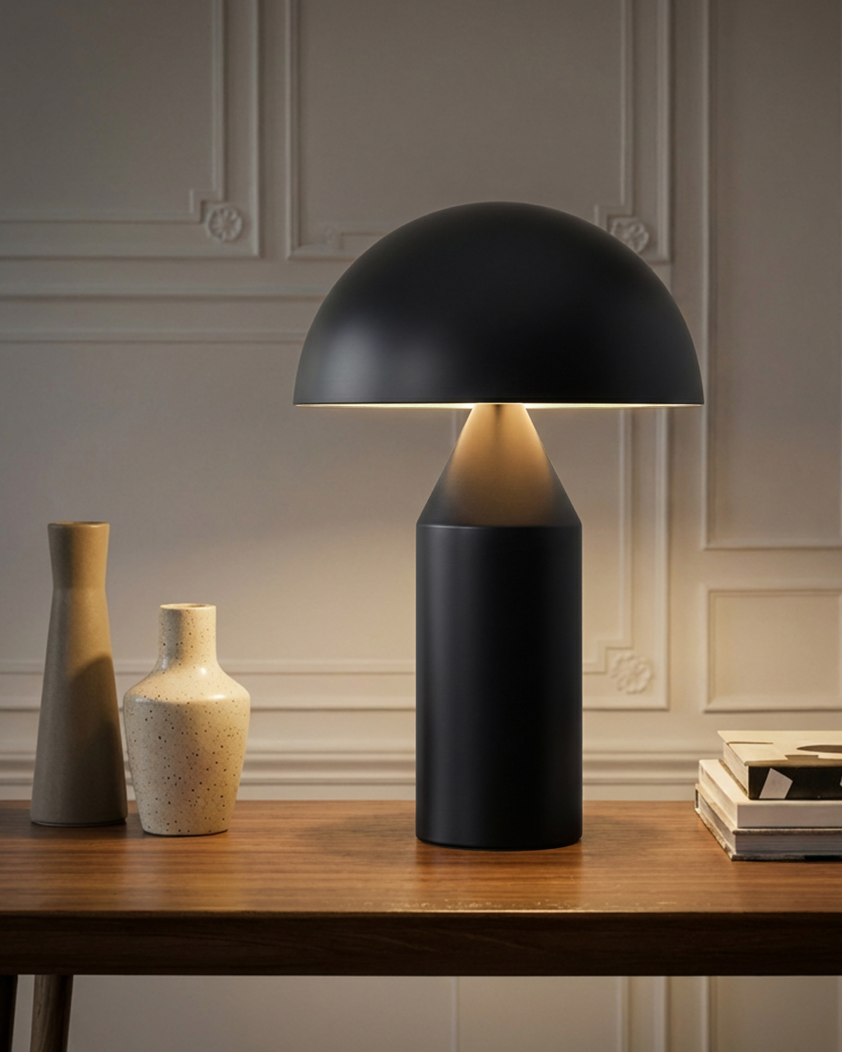 Glowmere Venus Geometric Downlight Table Lamp in black