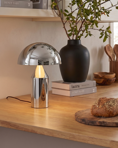 Glowmere Venus Geometric Downlight Table Lamp in chrome