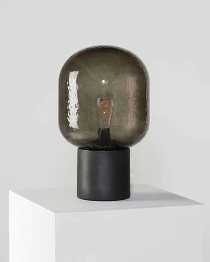 Glowmere Bruce Cement Base Textured Glass Table Lamp view 2