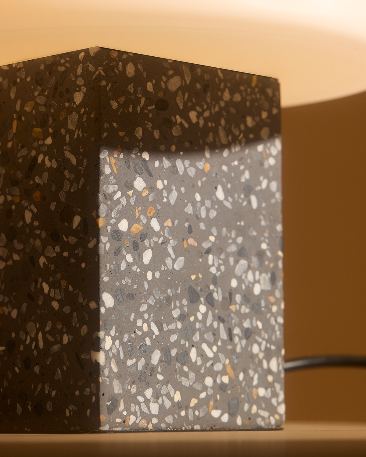 Glowmere Gavin Terrazzo Base Frosted Dome Table Lamp view 3