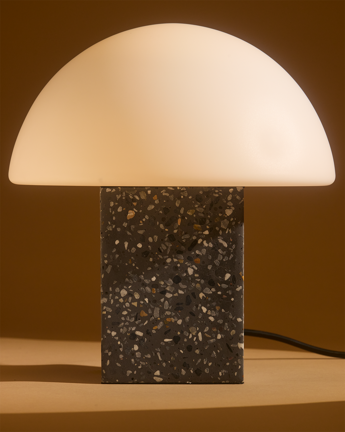 Glowmere Gavin Terrazzo Base Frosted Dome Table Lamp view 5