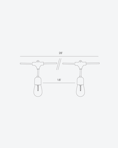 Glowmere Solar LED Hanging String Lights with Brass Sockets view 7