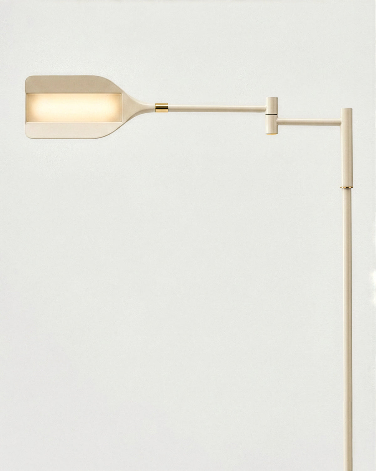 Glowmere Leaf Reading LED Floor Lamp with Touch Dimmer in cream