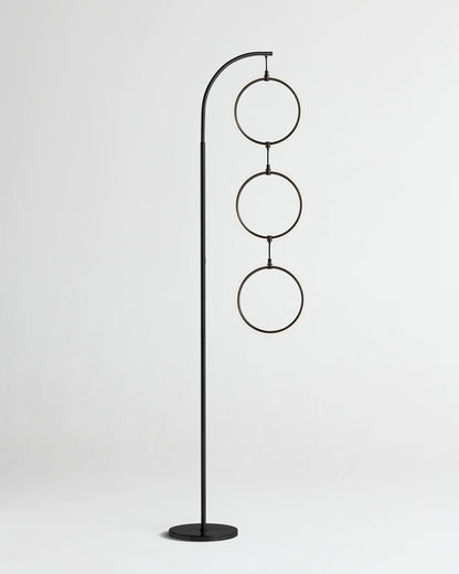Glowmere 3 Ring Arc LED Floor Lamp with Touch Dimmer in black