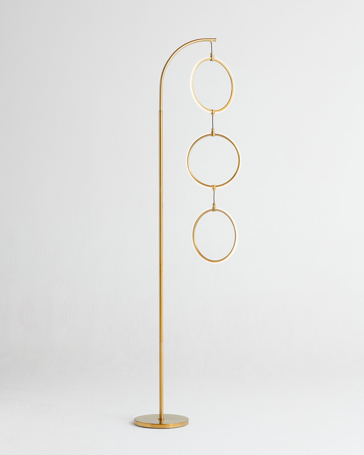 Glowmere 3 Ring Arc LED Floor Lamp with Touch Dimmer overall view