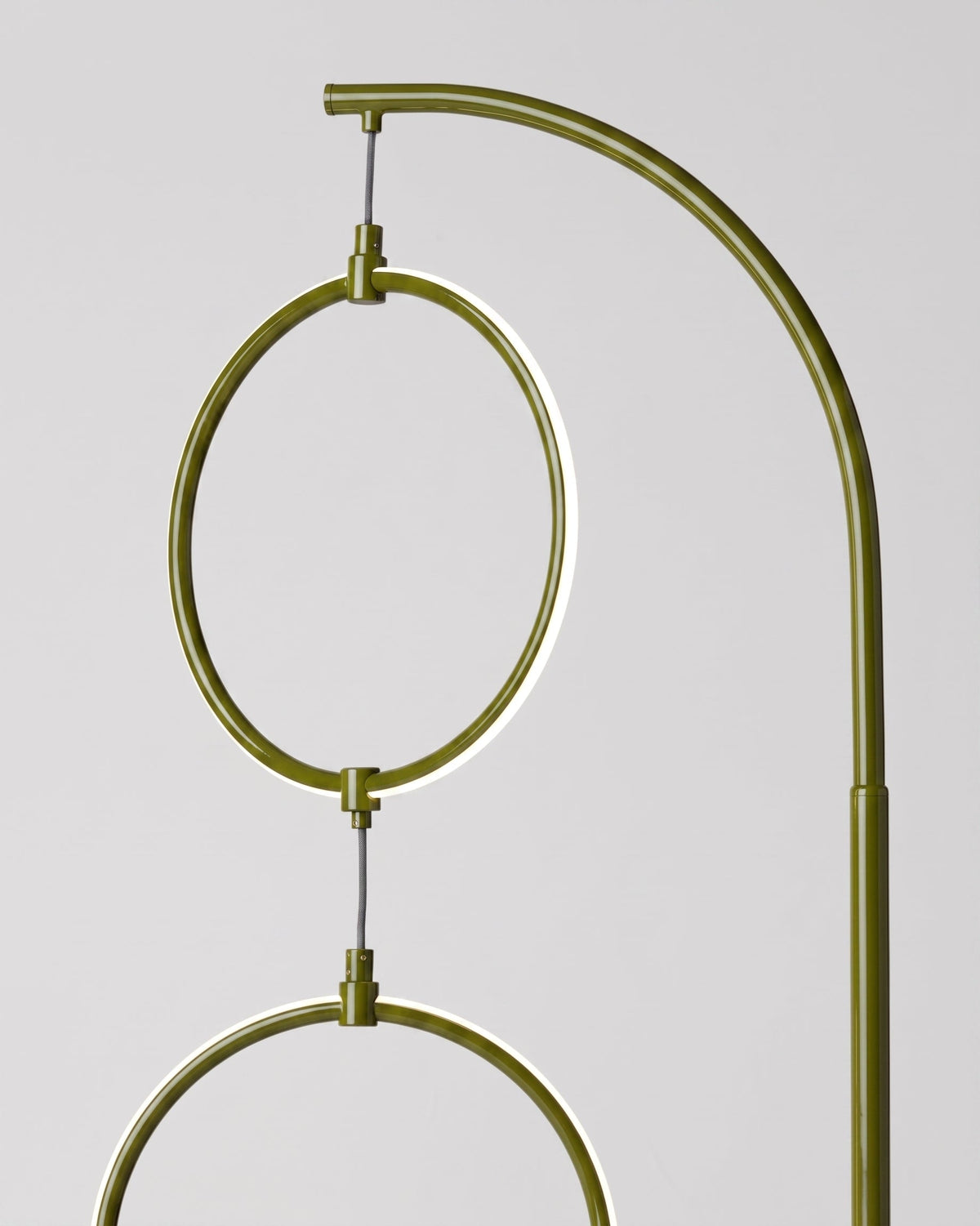 Glowmere 3 Ring Arc LED Floor Lamp with Touch Dimmer in green