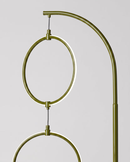Glowmere 3 Ring Arc LED Floor Lamp with Touch Dimmer in green