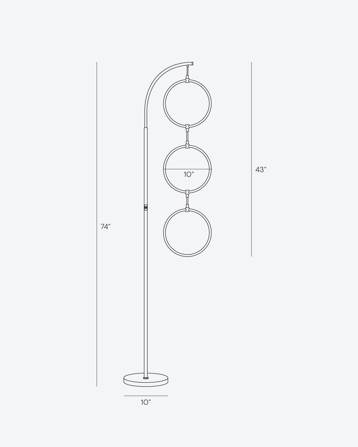 Glowmere 3 Ring Arc LED Floor Lamp with Touch Dimmer view 12