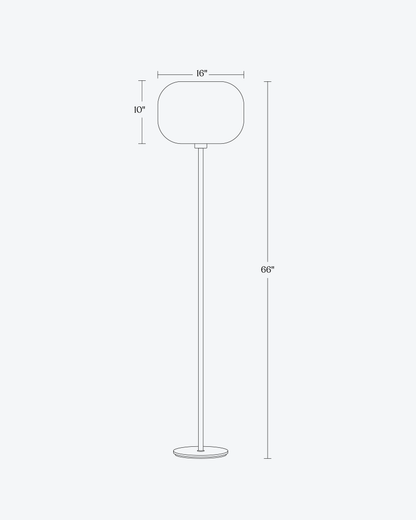 Glowmere Rowan Woven Shade Brass Pole Floor Lamp view 6
