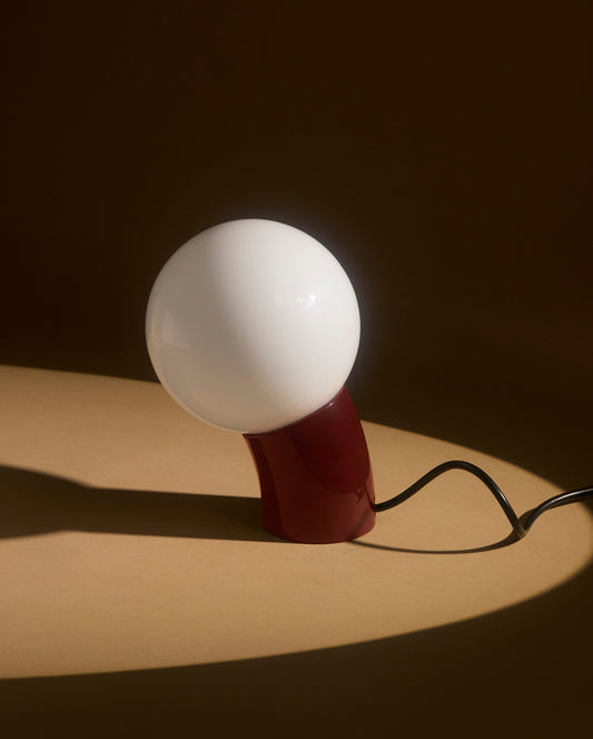 Glowmere Vino Curved Body Glass Globe Table Lamp with USB C overall view