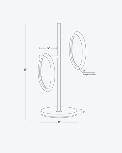 Glowmere Saturn RGB Two Ring Color Changing Table Lamp view 7