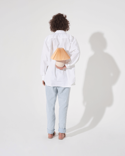 Glowmere Serena Ceramic Globe Base Table Lamp with Pleated Shade view 2