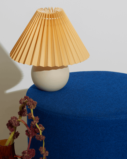 Glowmere Serena Ceramic Globe Base Table Lamp with Pleated Shade view 6