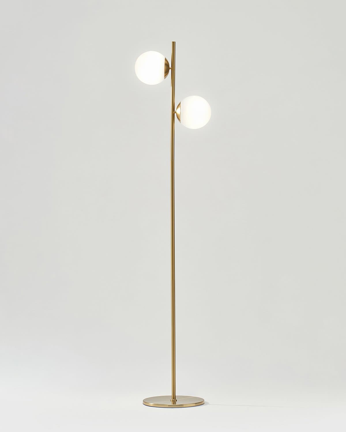 Glowmere Sphere Two Globe Frosted Glass Floor Lamp overall view