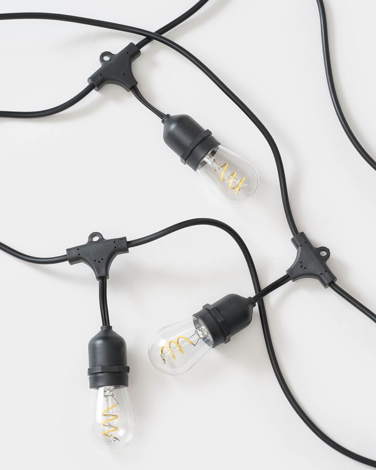 Glowmere Spiral Hanging Edison Plug In String Lights overall view