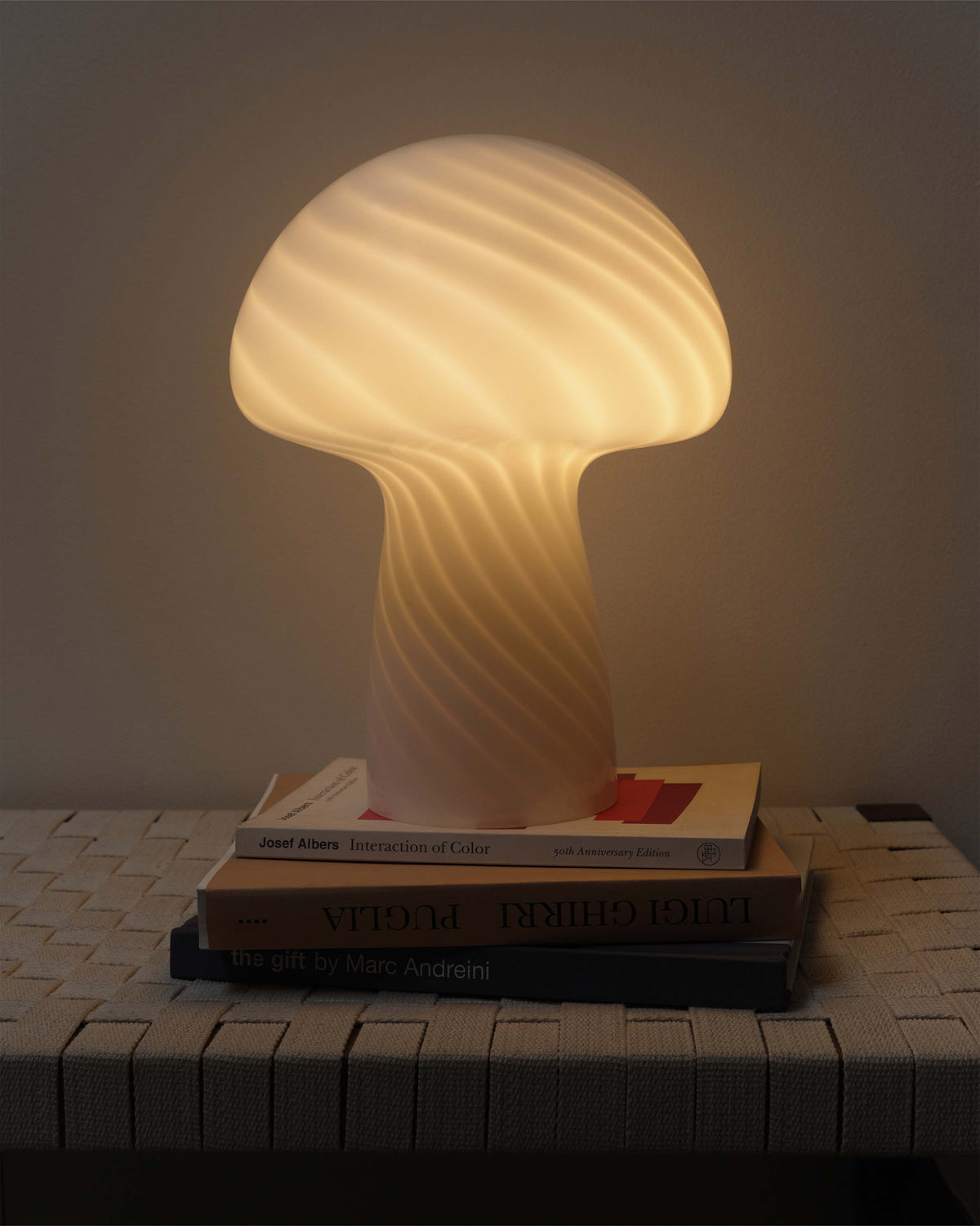 Glowmere Mushroom Swirl Frosted Glass LED Table Lamp view 2