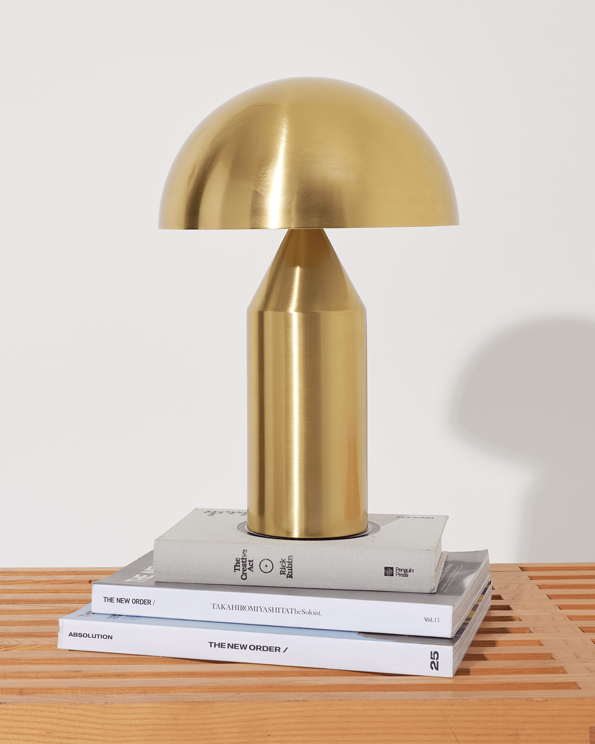 Glowmere Venus Geometric Downlight Table Lamp in brass