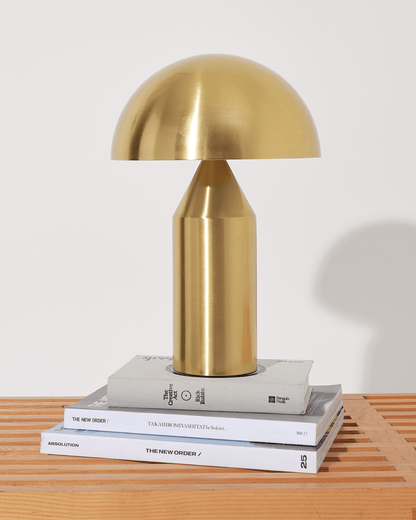 Glowmere Venus Geometric Downlight Table Lamp in brass