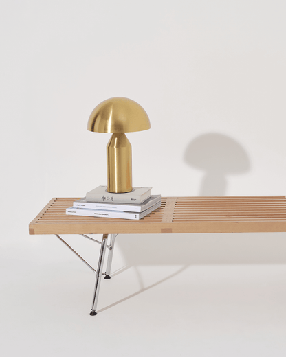Glowmere Venus Geometric Downlight Table Lamp in brass