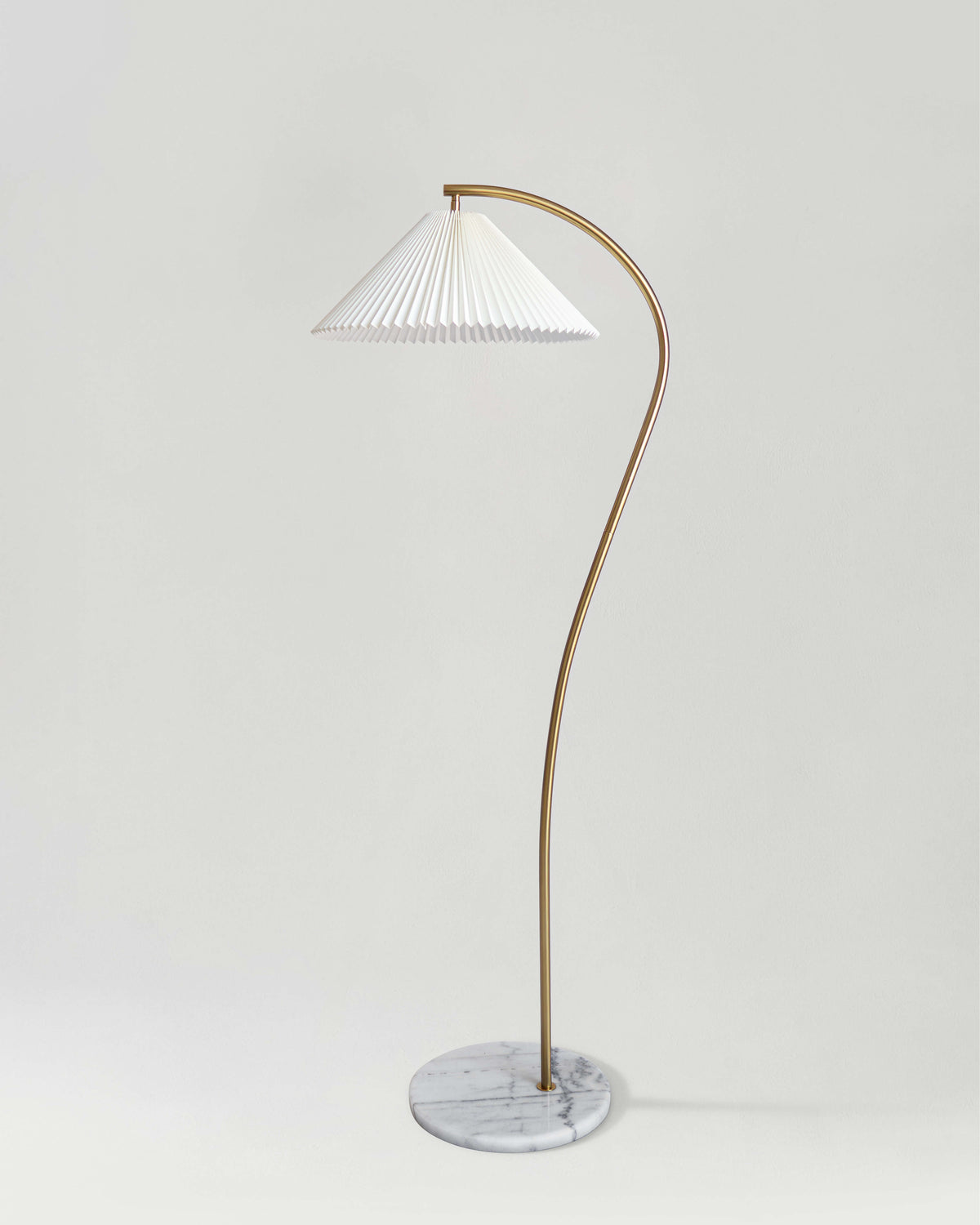 Glowmere Athena Curved Stem Marble Base Floor Lamp view 2