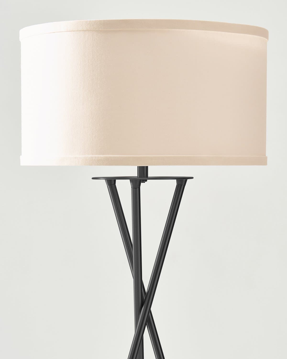 Glowmere Jaxon Crisscross Base Tripod LED Floor Lamp in black