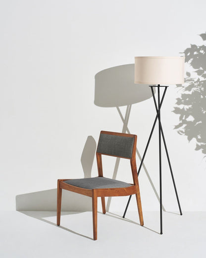 Glowmere Jaxon Crisscross Base Tripod LED Floor Lamp in black