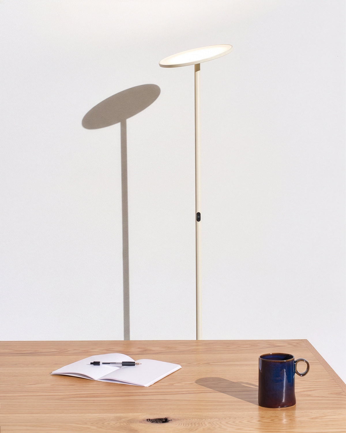 Glowmere Sky Torchiere LED Floor Lamp in cream