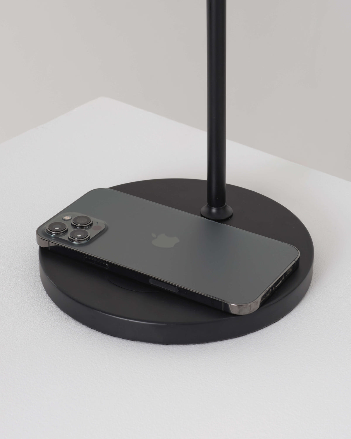 Glowmere Leaf Swing Arm Table Lamp with Wireless Charger charging detail